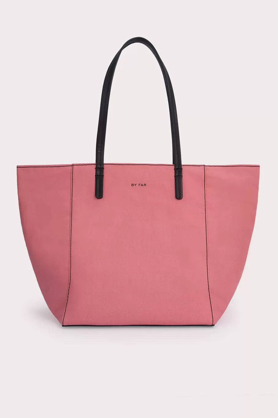 Fashion Club Tote Taffy Pink And Black Canvas And Nappa Leather Women Bags