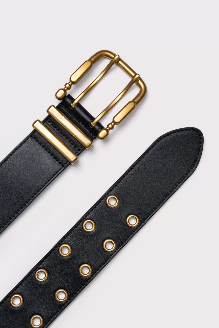 Discount Duo Black Leather Women Belts